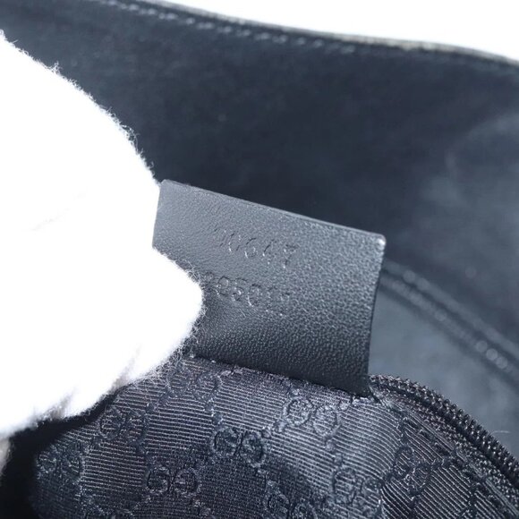 GUCCI Shoulder Bag Leather Black Silver Auth 143208 - Picture 13 of 16